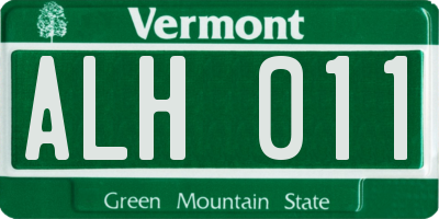 VT license plate ALH011