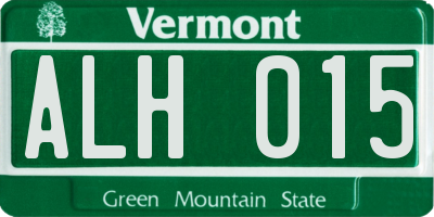 VT license plate ALH015