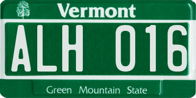 VT license plate ALH016