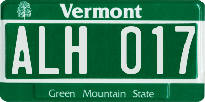 VT license plate ALH017