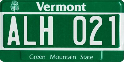 VT license plate ALH021