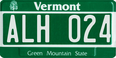 VT license plate ALH024