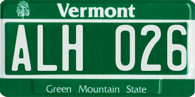 VT license plate ALH026