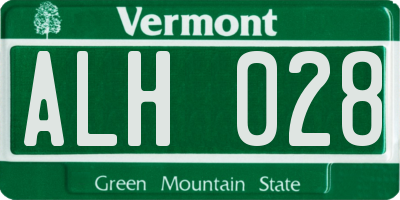 VT license plate ALH028