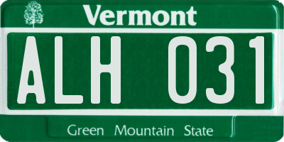VT license plate ALH031