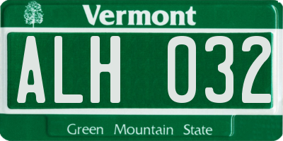 VT license plate ALH032