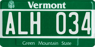 VT license plate ALH034