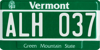 VT license plate ALH037
