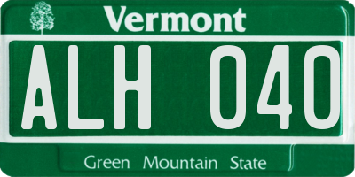 VT license plate ALH040