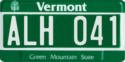 VT license plate ALH041