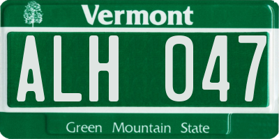 VT license plate ALH047