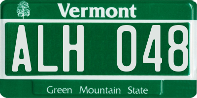 VT license plate ALH048