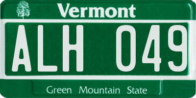 VT license plate ALH049