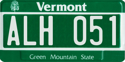 VT license plate ALH051