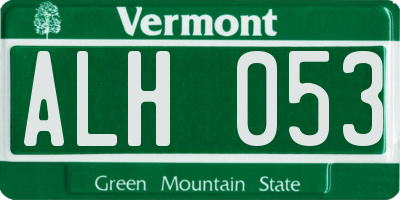 VT license plate ALH053