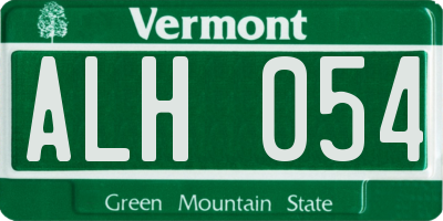 VT license plate ALH054