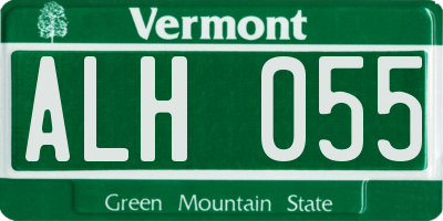 VT license plate ALH055