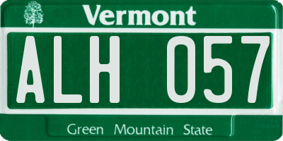 VT license plate ALH057