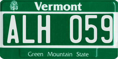 VT license plate ALH059