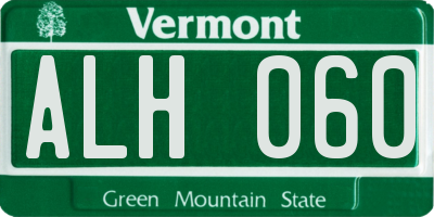 VT license plate ALH060