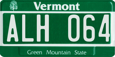 VT license plate ALH064