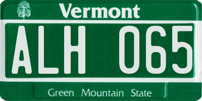 VT license plate ALH065
