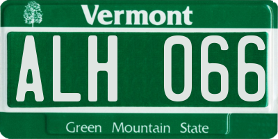 VT license plate ALH066