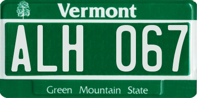 VT license plate ALH067