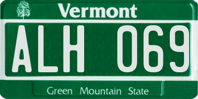 VT license plate ALH069