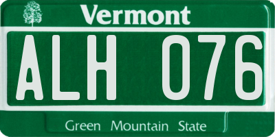 VT license plate ALH076