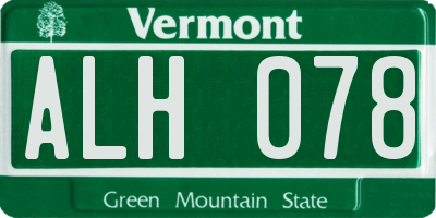 VT license plate ALH078