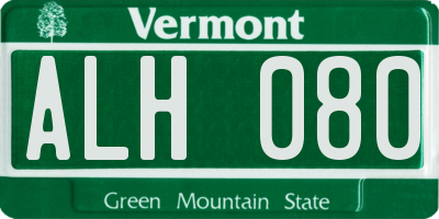 VT license plate ALH080
