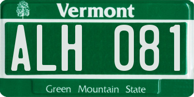 VT license plate ALH081