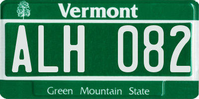 VT license plate ALH082