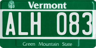 VT license plate ALH083