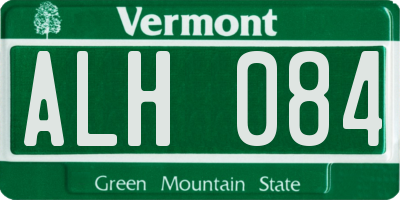 VT license plate ALH084