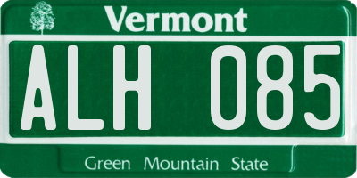 VT license plate ALH085