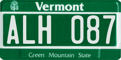 VT license plate ALH087