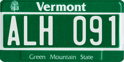 VT license plate ALH091