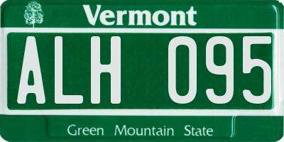 VT license plate ALH095