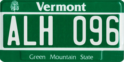 VT license plate ALH096