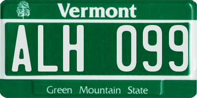 VT license plate ALH099