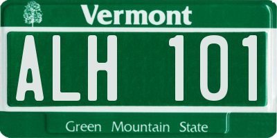 VT license plate ALH101