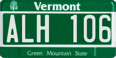 VT license plate ALH106