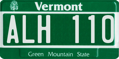 VT license plate ALH110