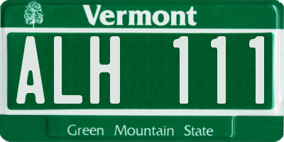 VT license plate ALH111