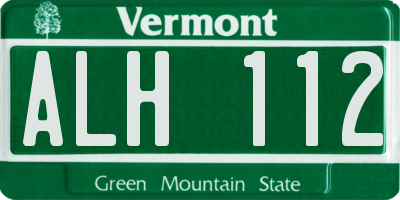 VT license plate ALH112