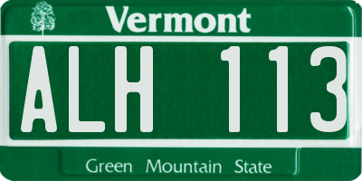 VT license plate ALH113