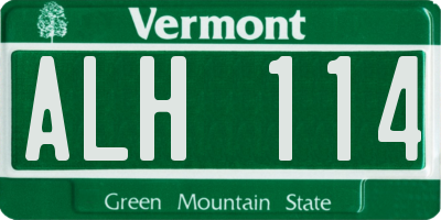 VT license plate ALH114