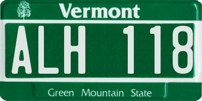 VT license plate ALH118